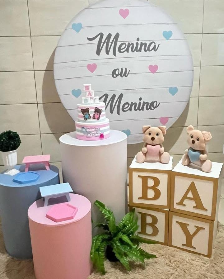 Chá Revelação Menino Ou Menina + Cubos - suh pegue monte 
