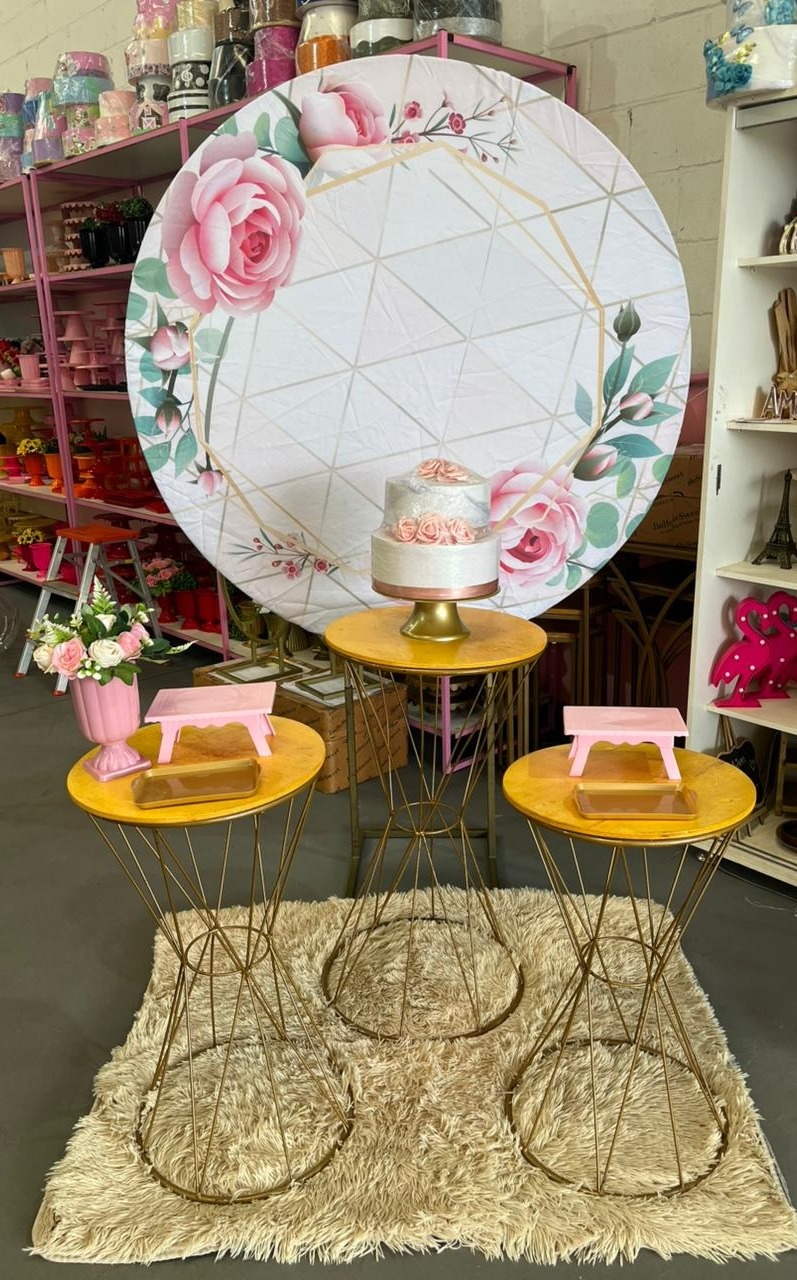 Flores Claras - 1,30Cm + Mesa Redonda  - suh pegue monte 