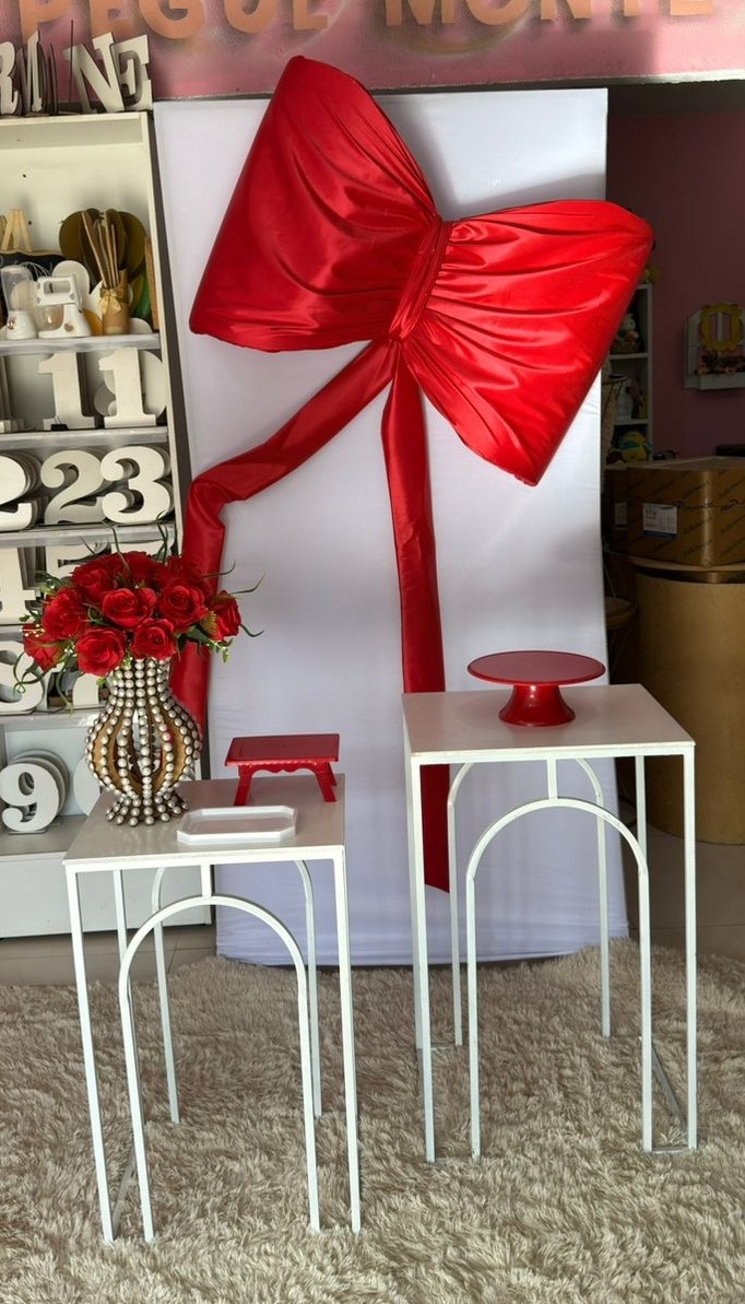 Lateral G Branco + Meia Lua E Laço G Vermelho   - suh pegue monte 