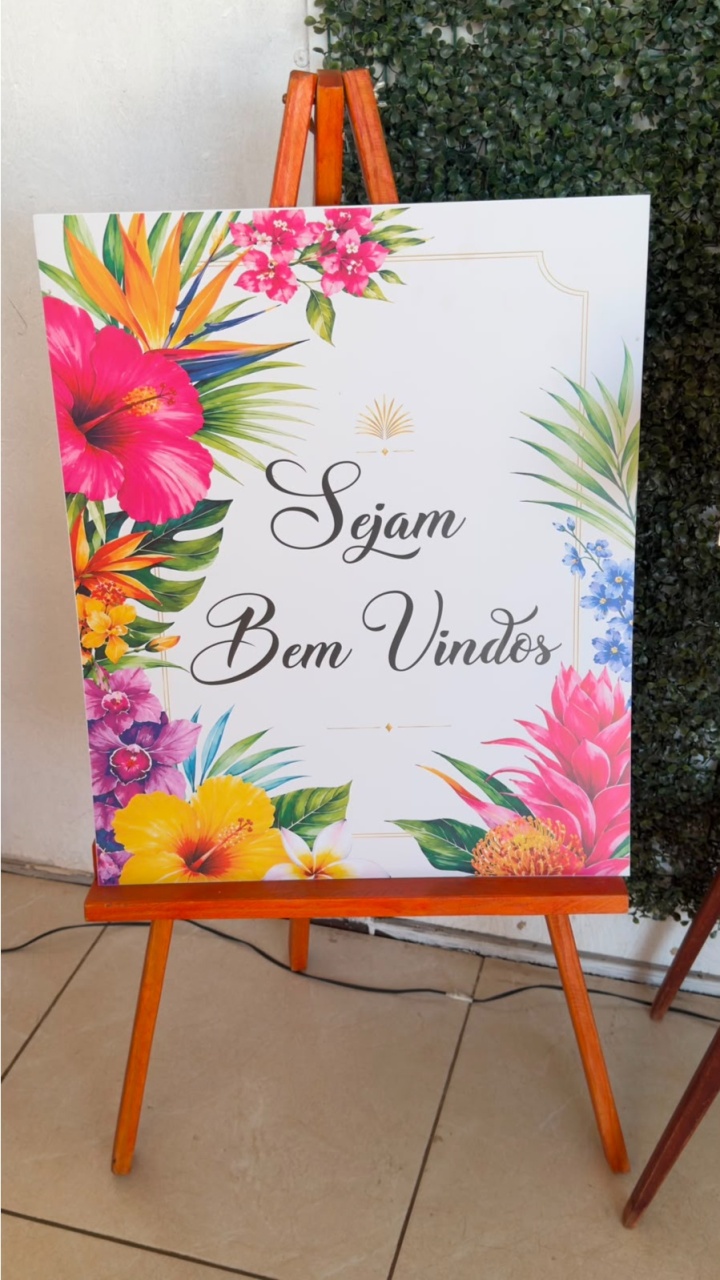 Cavalete M Com Placa 5 Tropical - suh pegue monte 