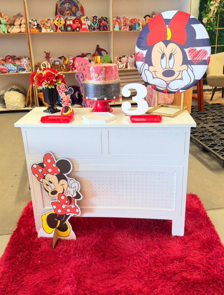 Festa Na Mesa Minnie + Mesa Bomber Branco G E Display  - suh pegue monte 