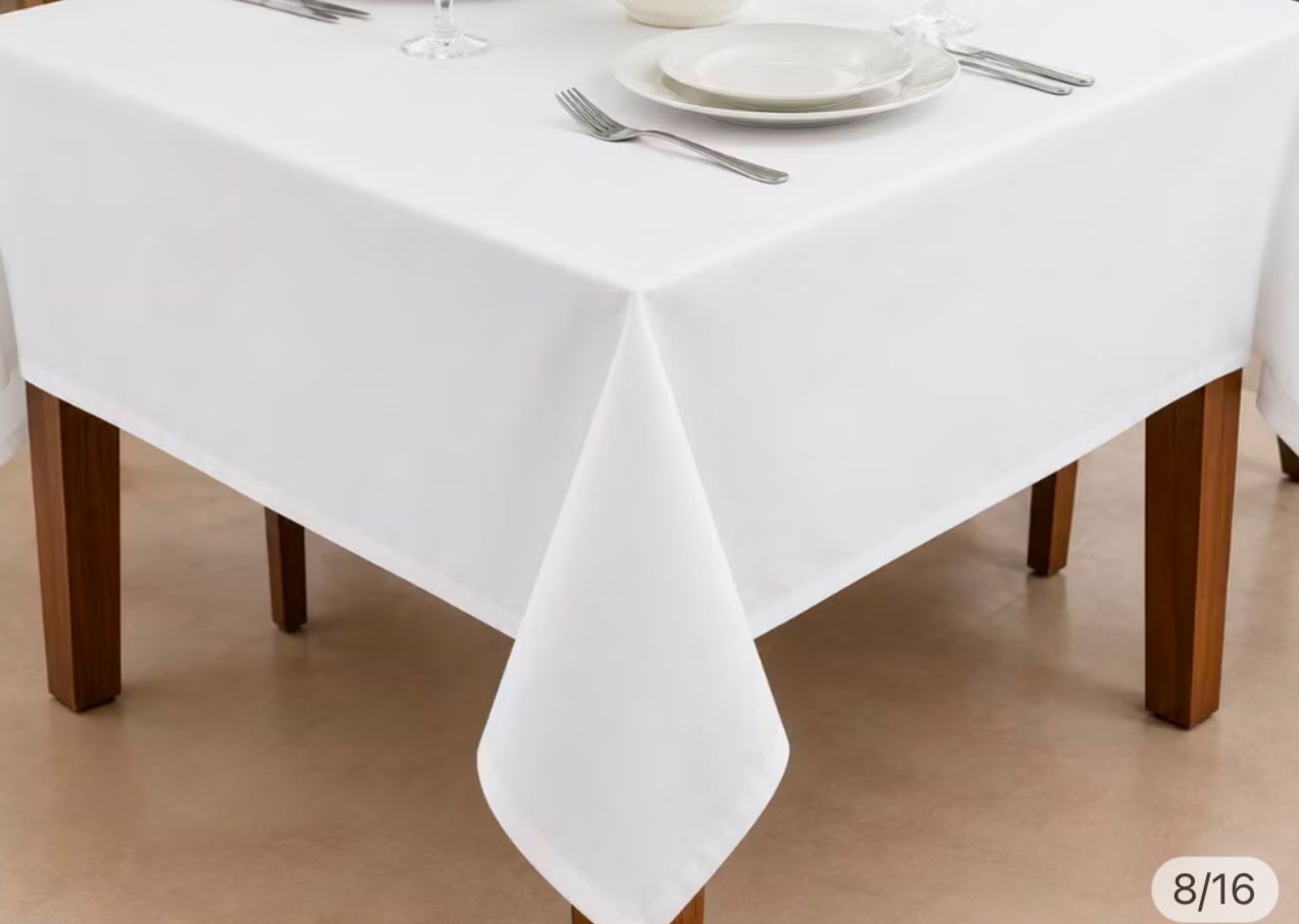 Forro de Mesa 4 Lugares Branco (Mesa Posta) Tradicional - suh pegue monte 
