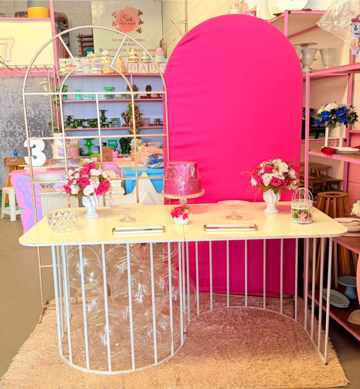 Romano Rosa Pink + Janela Com Mesa G Branca + Happy Mdf - suh pegue monte 