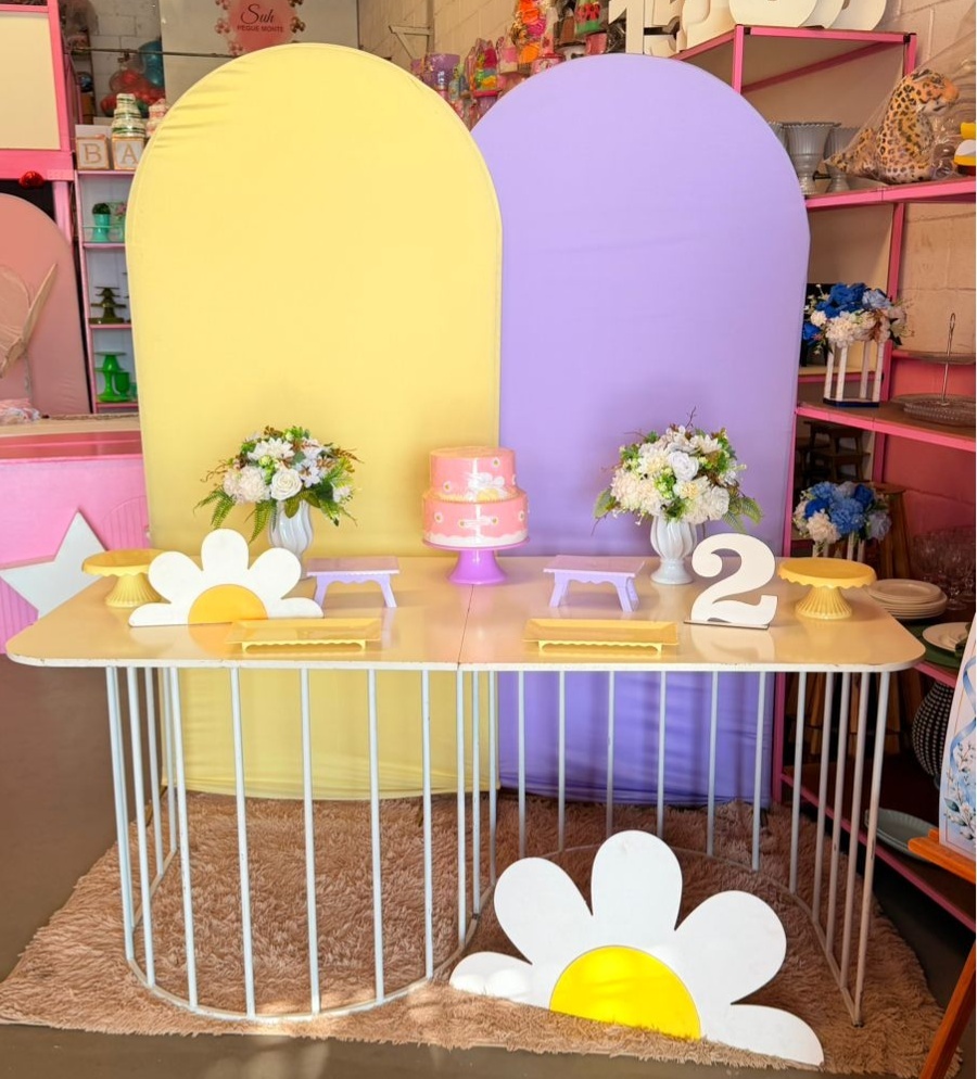 Romano Lilas + Amarelo Candy + Mesa Grande G Branca (Margarida) - suh pegue monte 