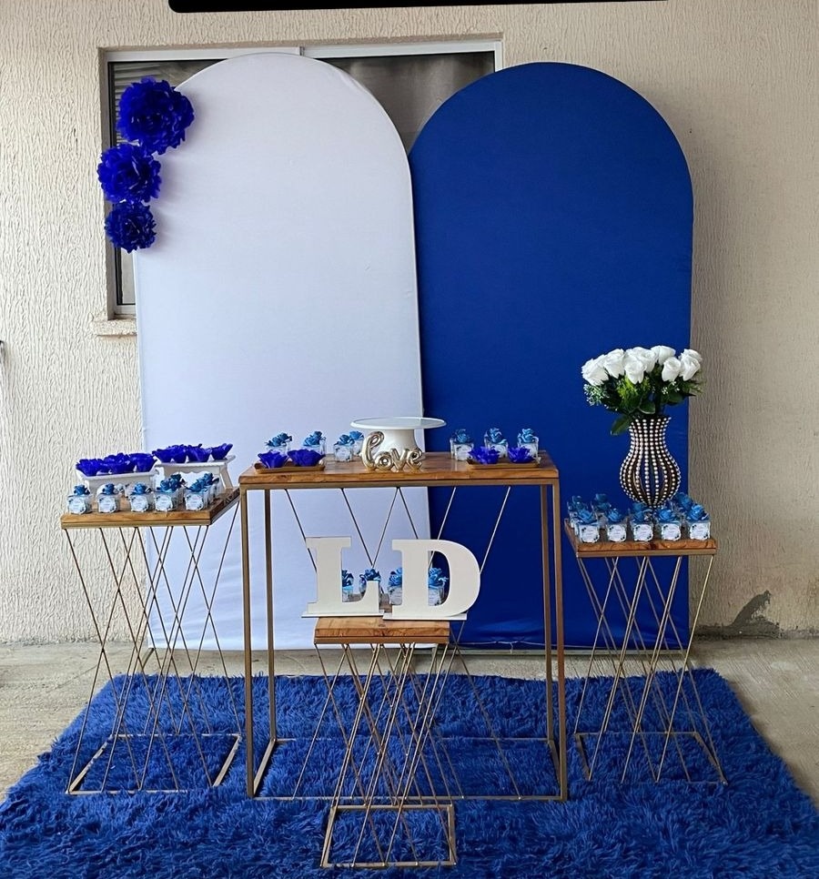 Romano Branco E Azul + Kit 04 Mesas Trançadas - suh pegue monte 