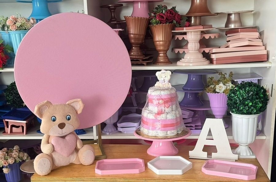 Festa Na Mesa Rosa  (Cha de Bebe)  ( Sem Mesa) - suh pegue monte 