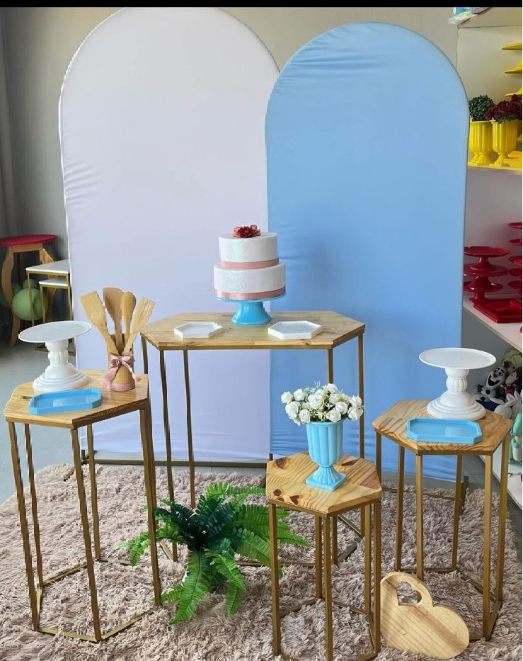 Romano Branco E Azul Bebe + Kit Sextavadas  ( Cha de Panela)  - suh pegue monte 
