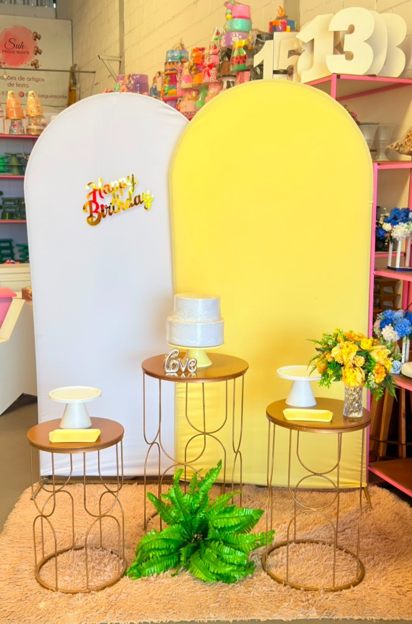 Romano Amarelo Candy +Branco E Bj Luxo + Happy Mdf Dourado - suh pegue monte 