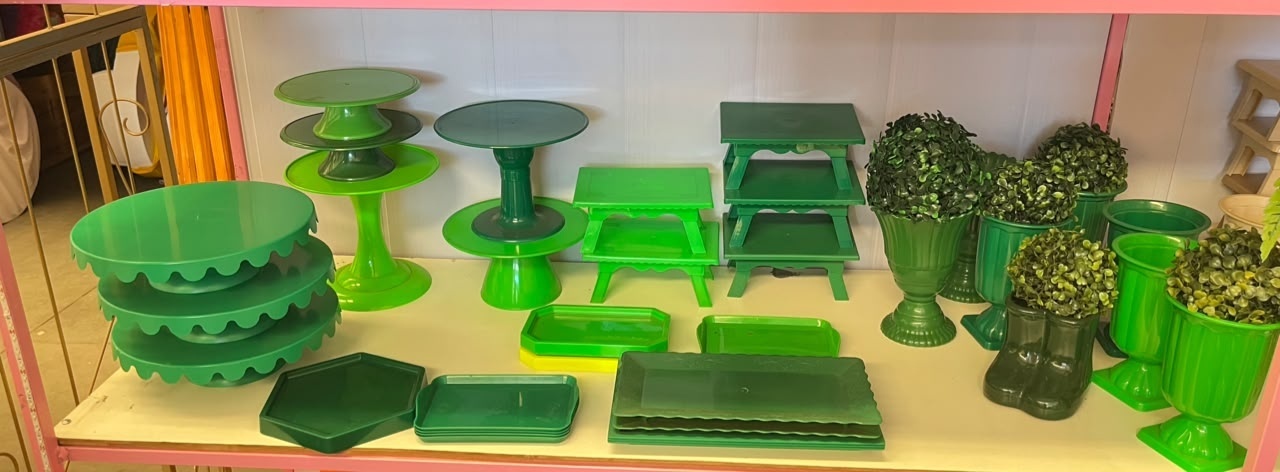 Bandeijas de Doces Verde Escuro E Verde Limão - suh pegue monte 