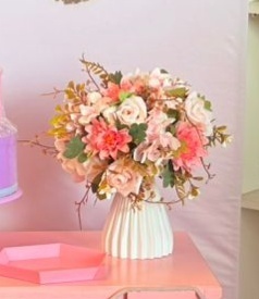 Vaso Branco Flores Rosas - suh pegue monte 