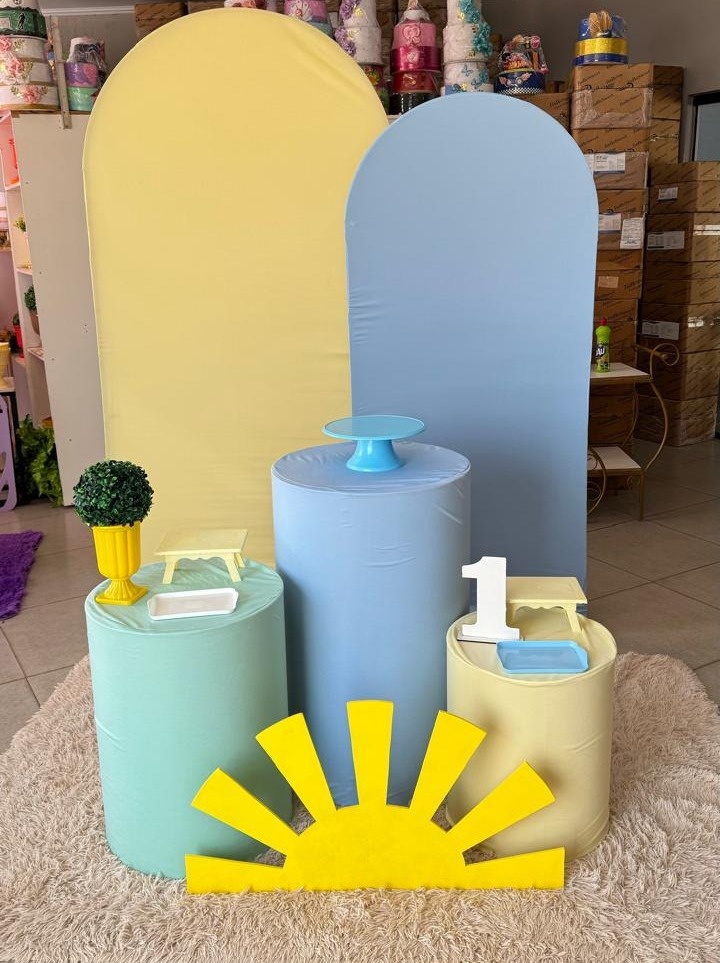 Romano Amarelo E Azul Bebe ( Solzinho Minimalista) - suh pegue monte 