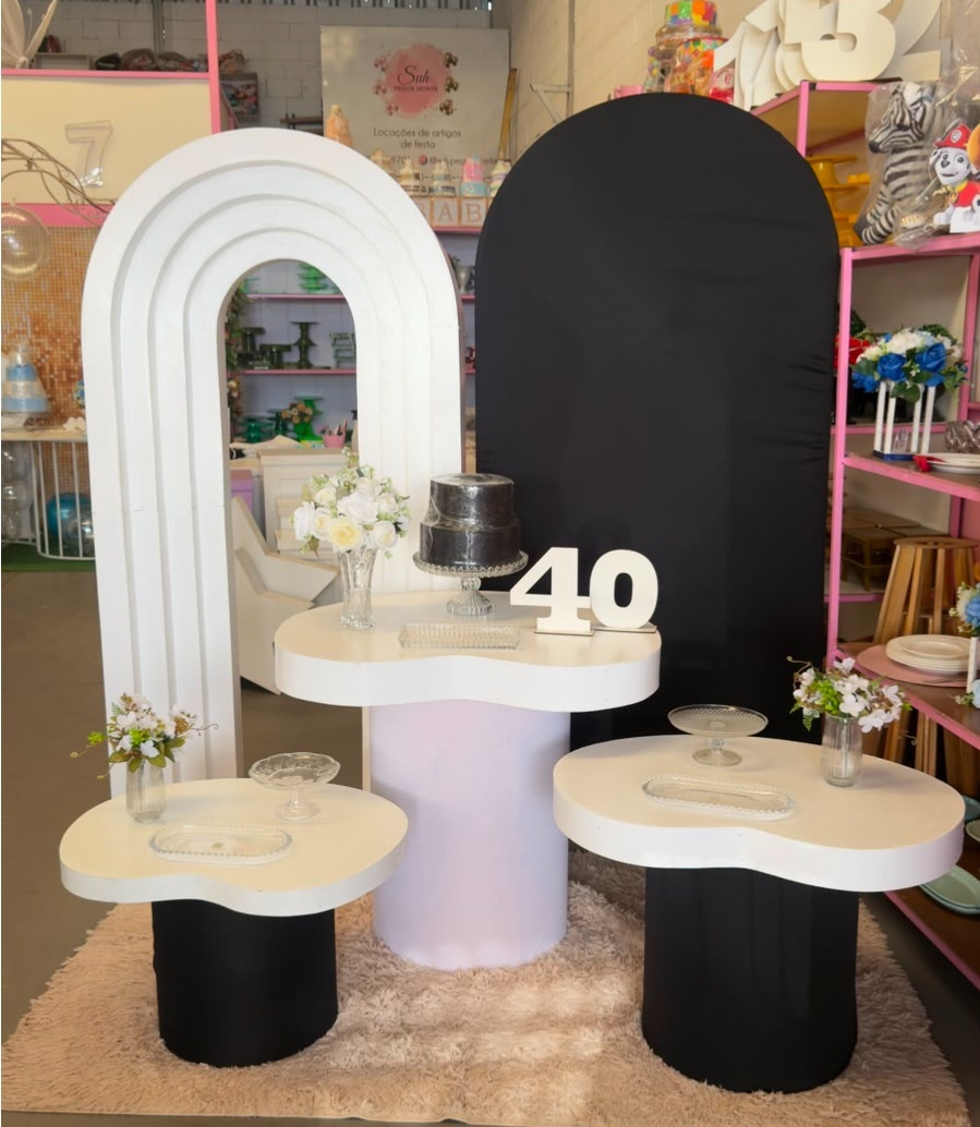 Portal 3D + Romano Preto Com Cilindros Organico ( Bandeijas Luxo) - suh pegue monte 