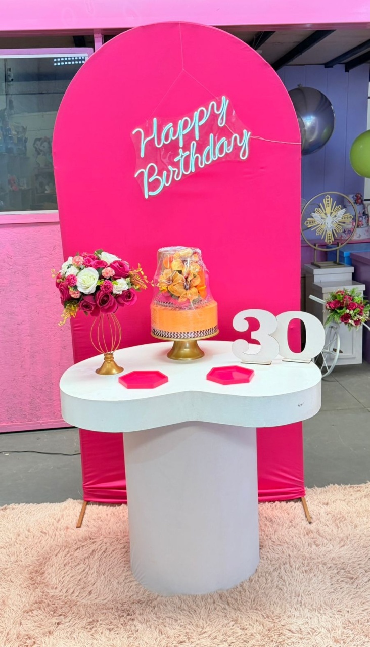 Romano Pink   + Cilindro Orgânico G  + Led Happy Birtdhay  - suh pegue monte 