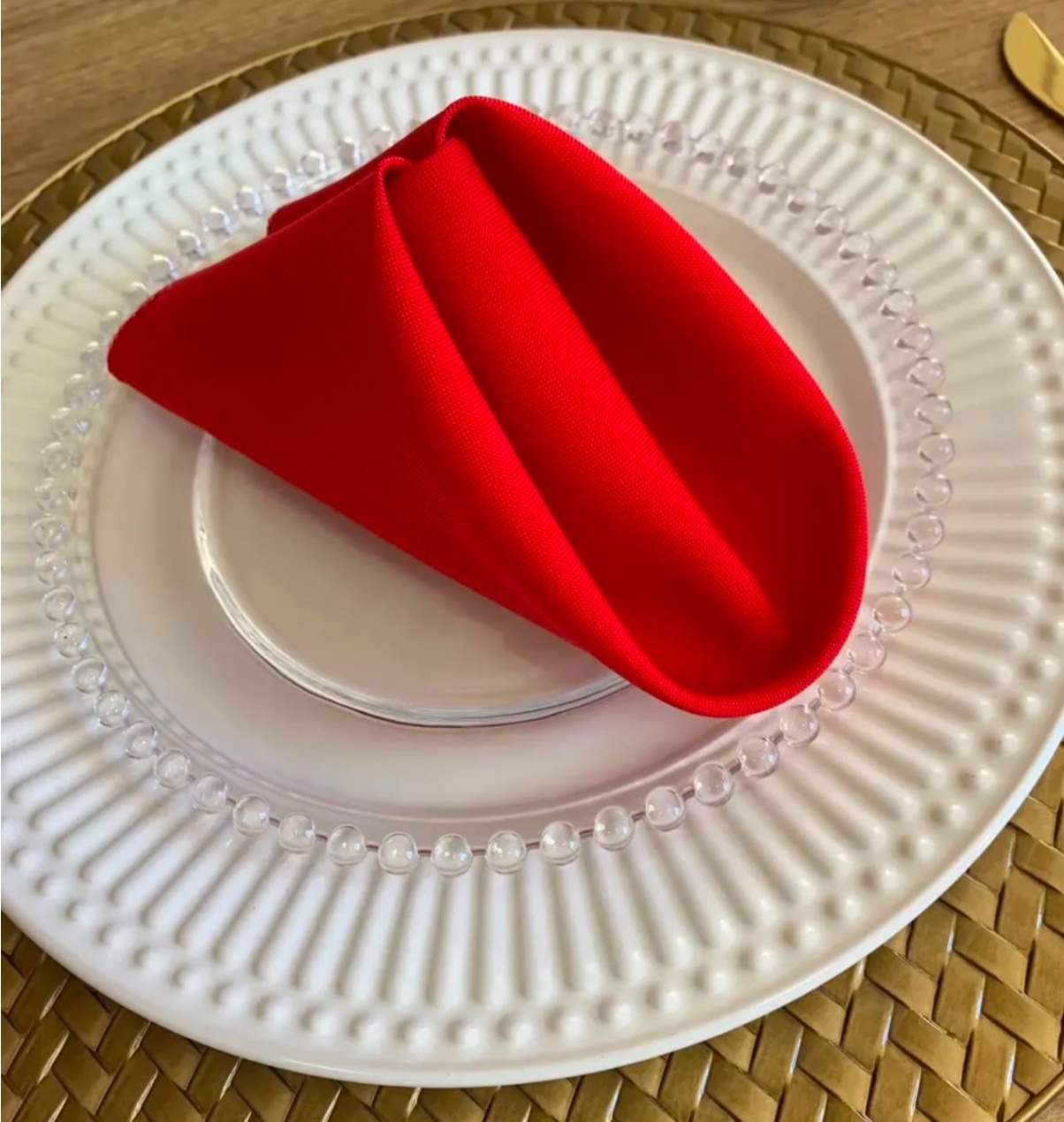 Guardanapos Vermelho (Mesa Posta) Tradicional - suh pegue monte 