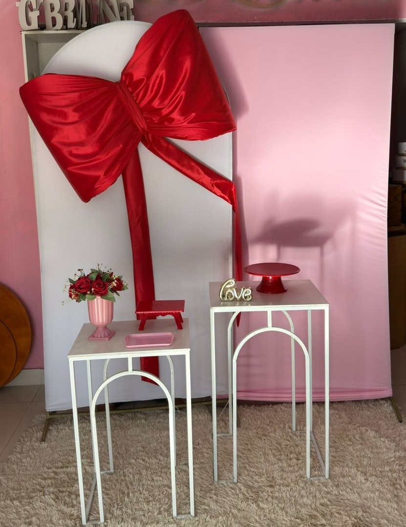 Lateral G  Rosa + Romano, Meia Lua E Laço G Vermelho - suh pegue monte 