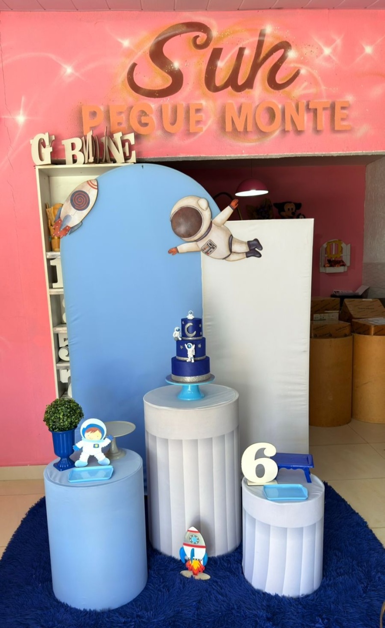 Astronauta Romano Azul + Lateral P Com Cilindros  - suh pegue monte 
