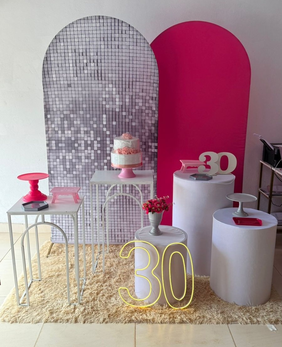 Romanos Prata, Pink + Meia Lua + Idade Em Led - suh pegue monte 