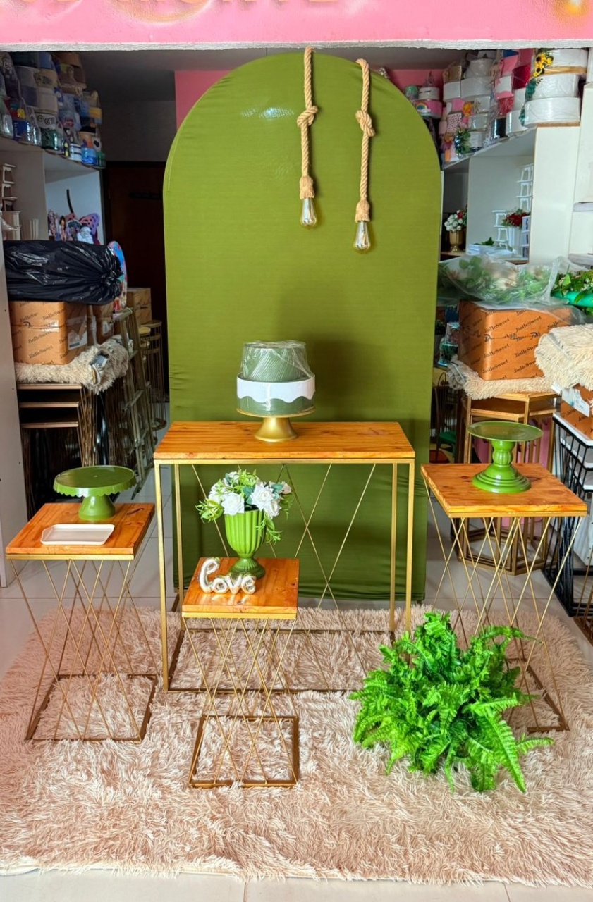 Romano Verde Musgo  + Kit 04 Mesas Trançadas   - suh pegue monte 