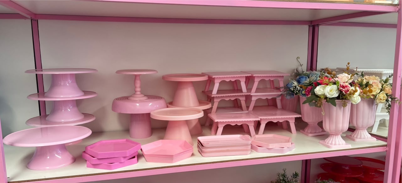 Bandeijas de Doces Rosa Bebe - suh pegue monte 
