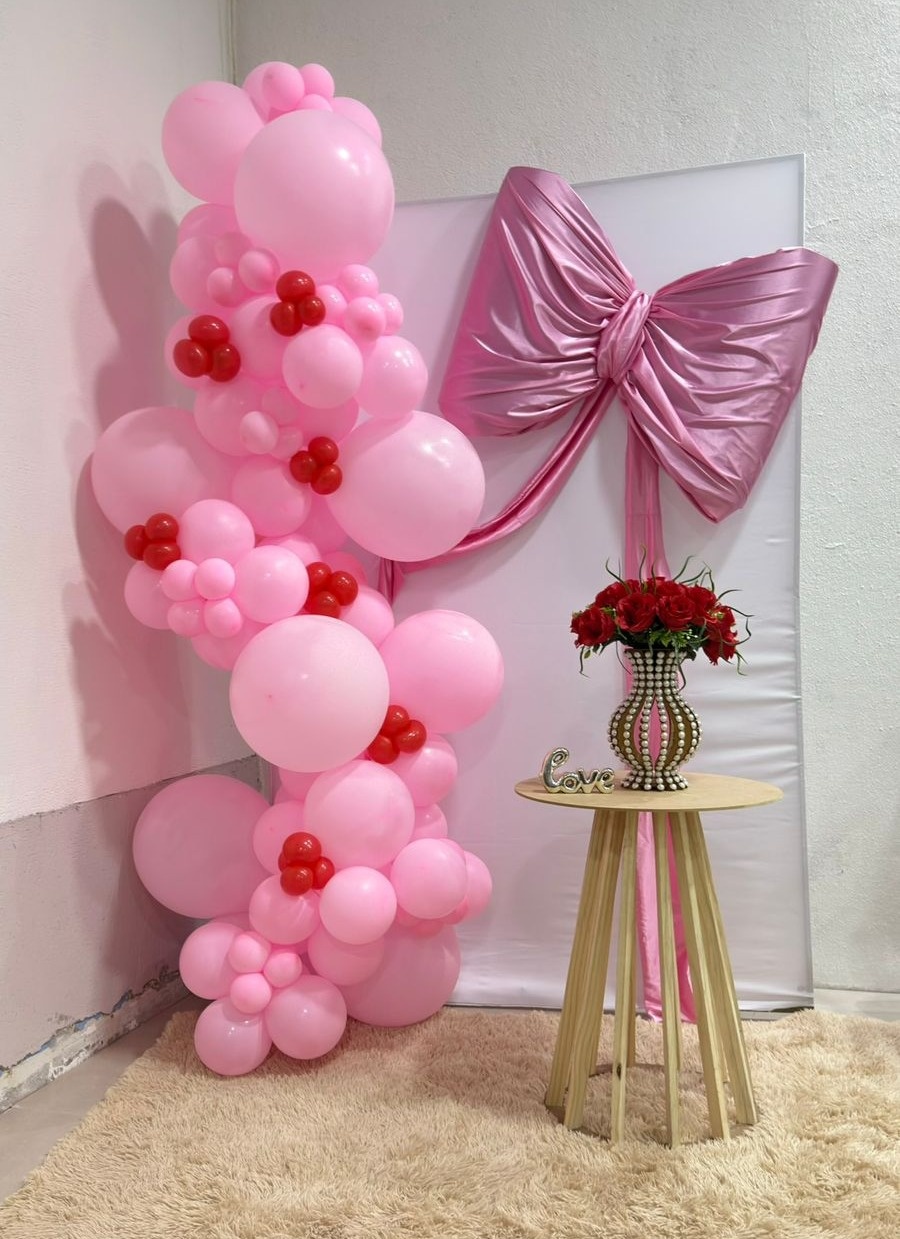 Retangular Branco + Rustica G 2 Laço Rosa - suh pegue monte 