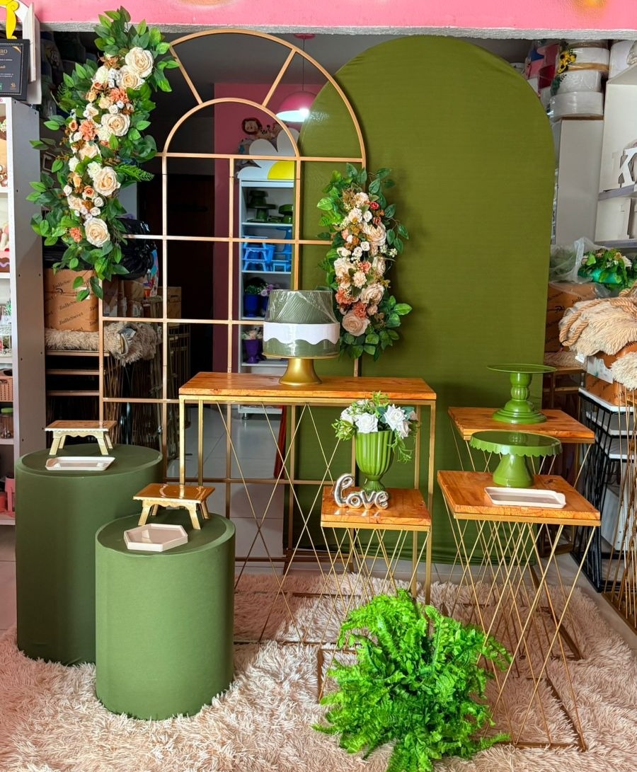 Painel Janela + Romano Verde Musgo + Trançadas  - suh pegue monte 