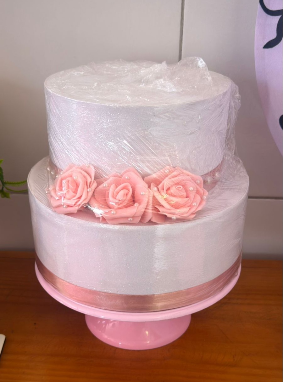 Bolo Fake Flores Rose 2 and - suh pegue monte 