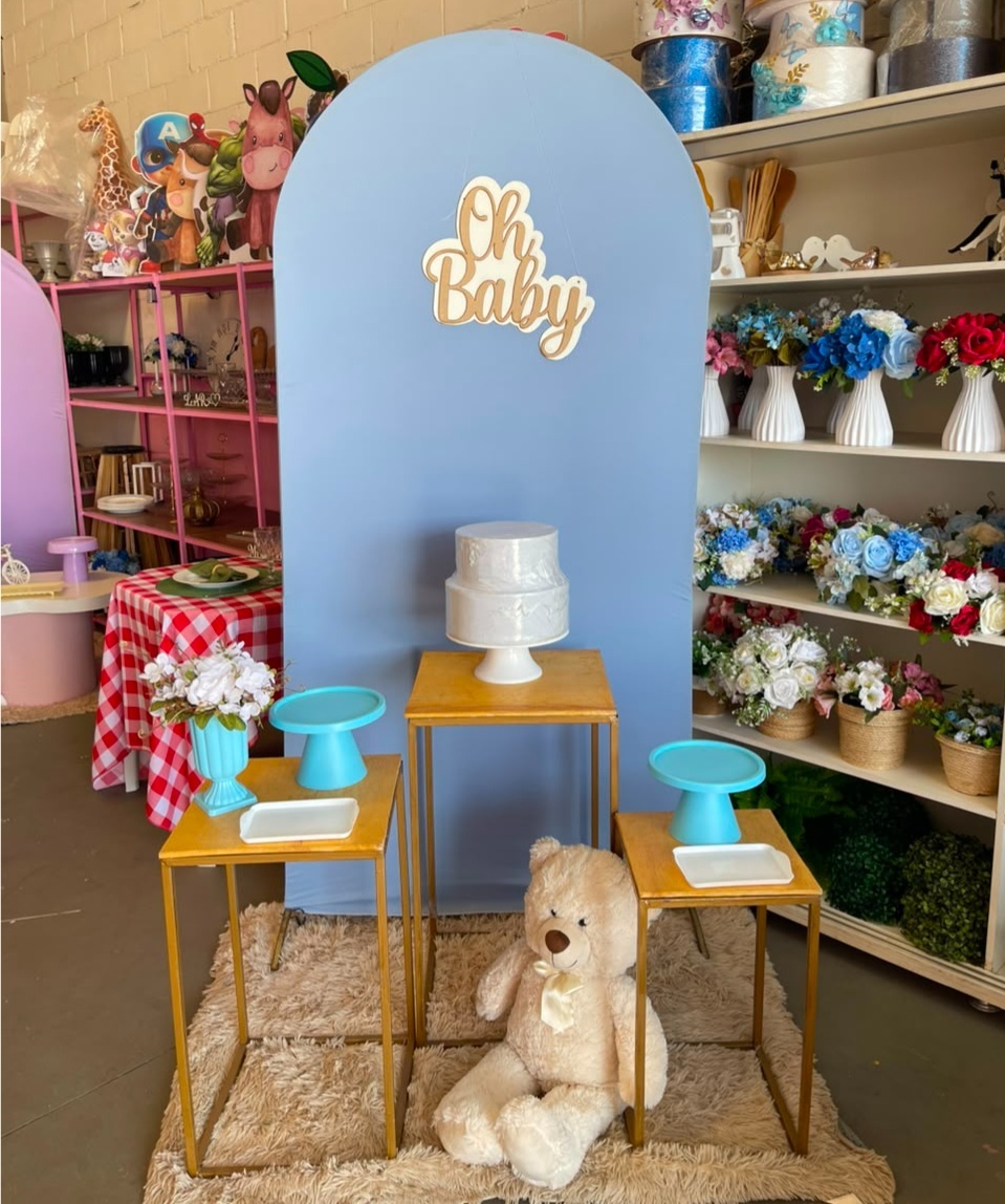 Romano Azul + Trio Quadradas + Oh Baby Mdf + Urso Branco G (Cha de Bebe) - suh pegue monte 