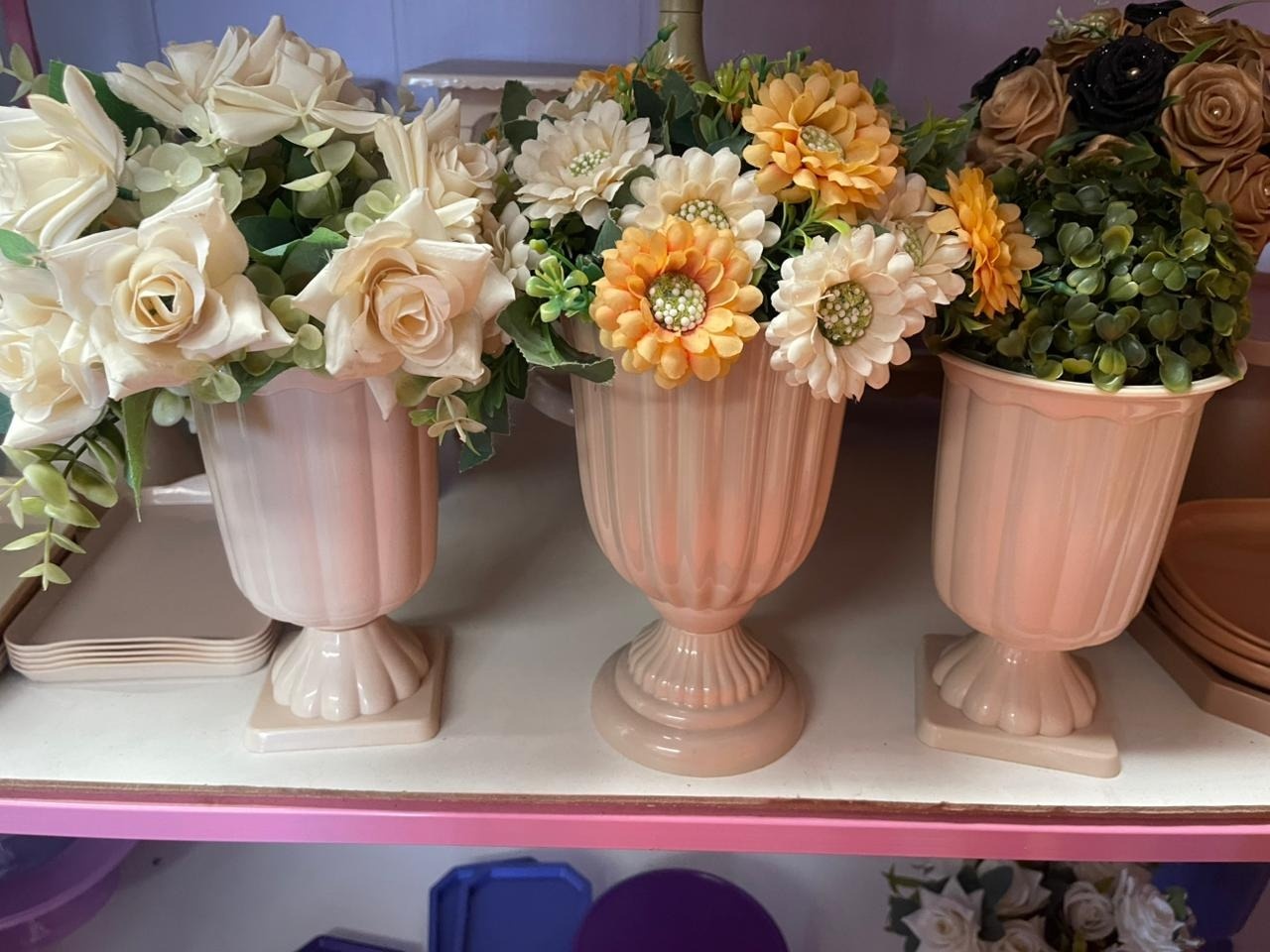 Vasinho Bege Com Buchinha/Flor              - suh pegue monte 