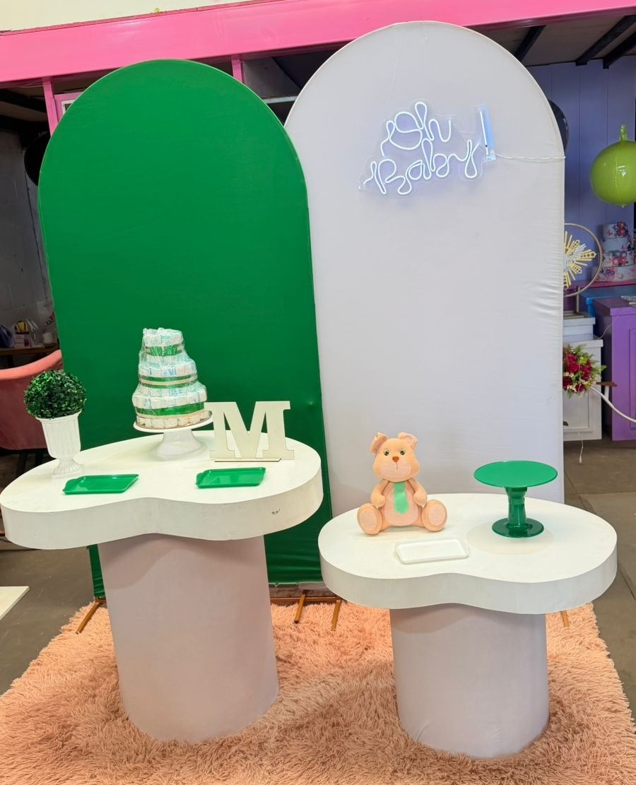 Romano Verde  + Branco E Cilindros Orgânico Cha de Bebe  - suh pegue monte 