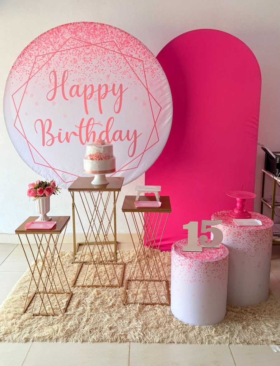 Happy Birthday Rosa + Romano Pink  +Trançada   - suh pegue monte 