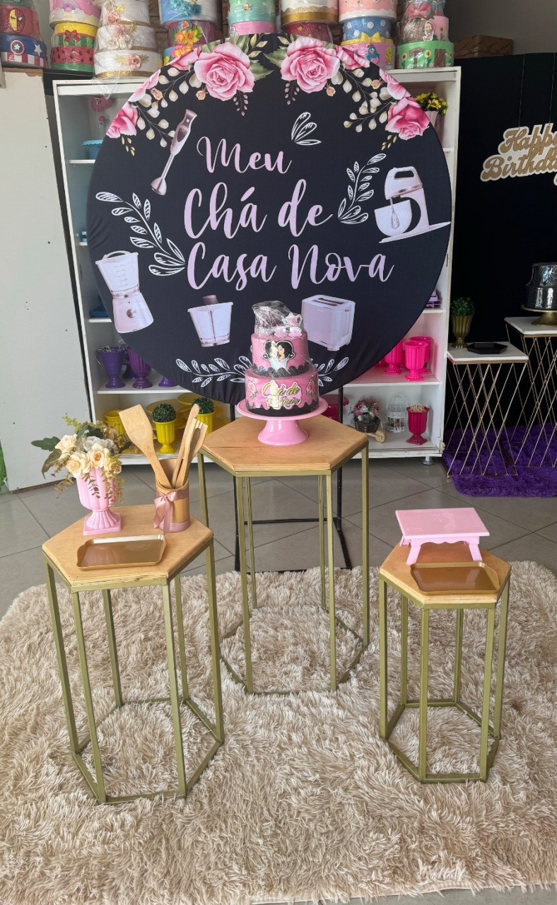 Meu Cha de Casa Nova  - 1,30Cm + Mesa Sextavada   - suh pegue monte 