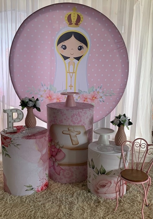 Kit Prata Nossa Senhora de Fatima - AMORETTO LOCAÇÕES