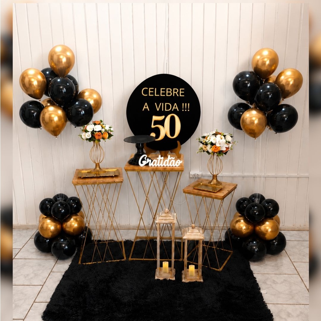 Mini Kit Adulto Dourado C/ Preto - Malufestafacil