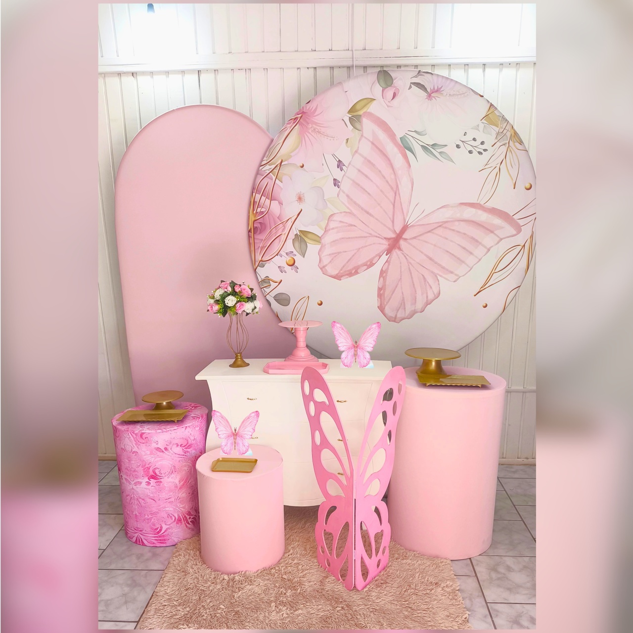 Kit Diamante Borboleta Rosa - Malufestafacil