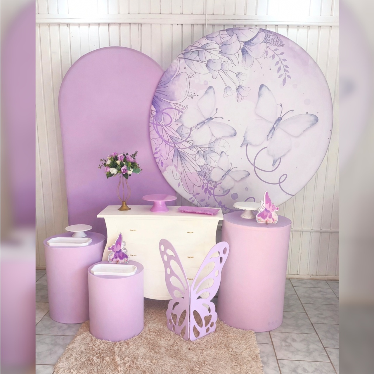 Kit Diamante Borboleta Lilás - Malufestafacil