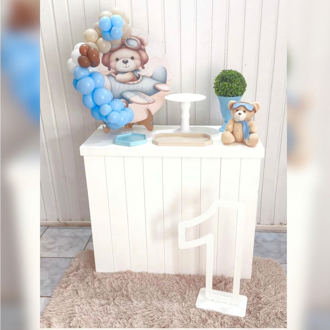 Mini Kit C/ Mesa Urso Aviador - Malufestafacil