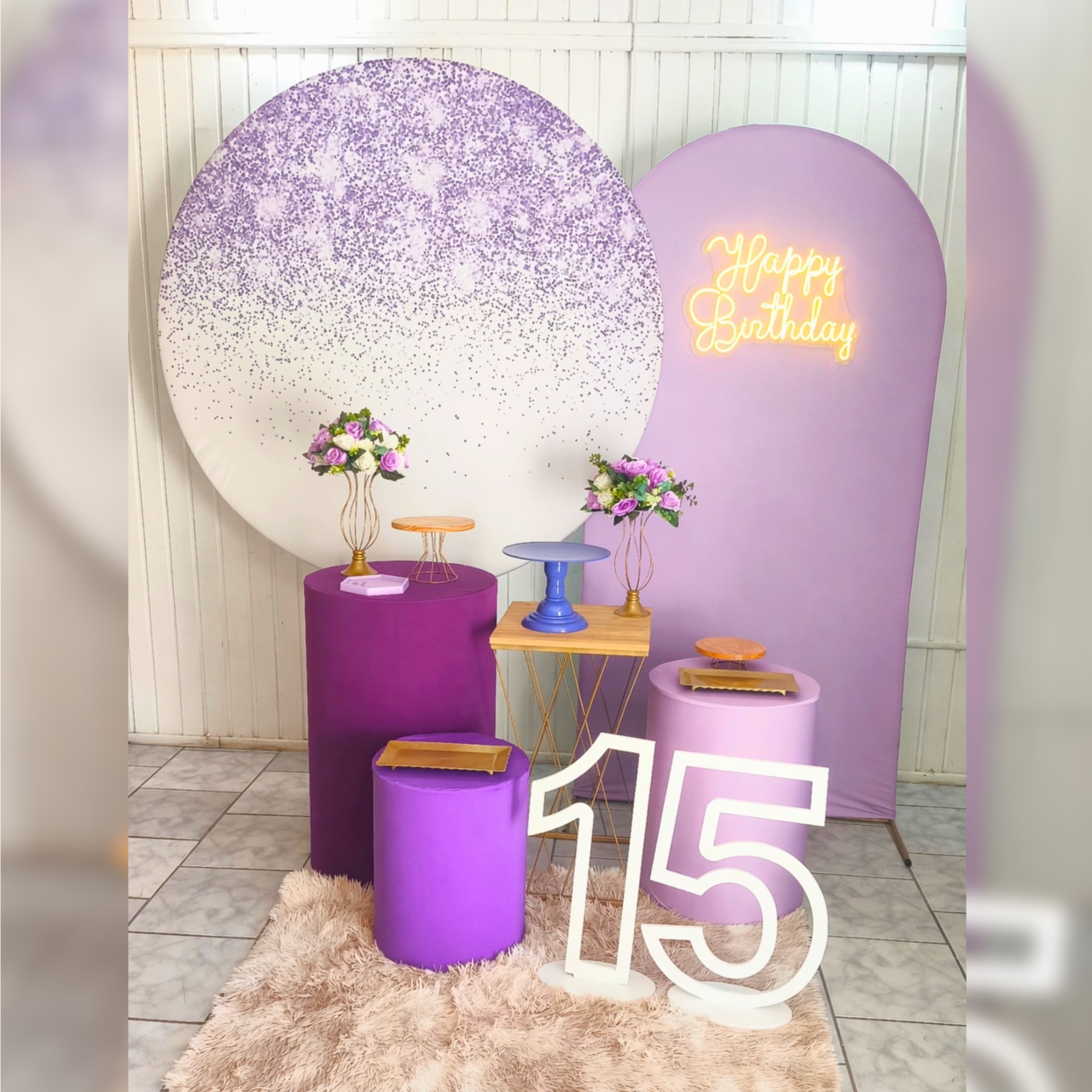 Kit Adulto 15 Anos Lilas   - Malufestafacil
