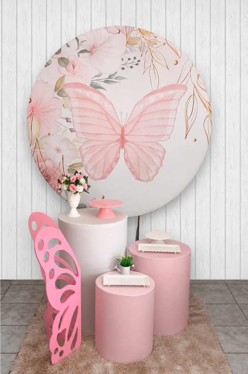 Kit Prata Borboleta Rosa 2 - Malufestafacil