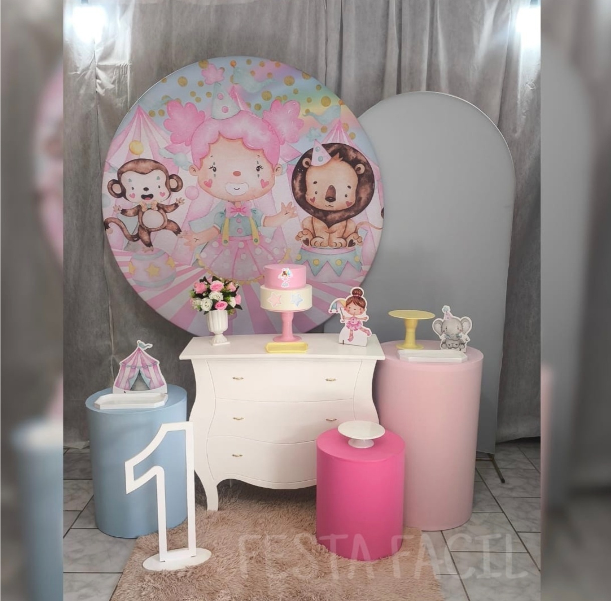 Kit Diamante Circo Rosa - Malufestafacil