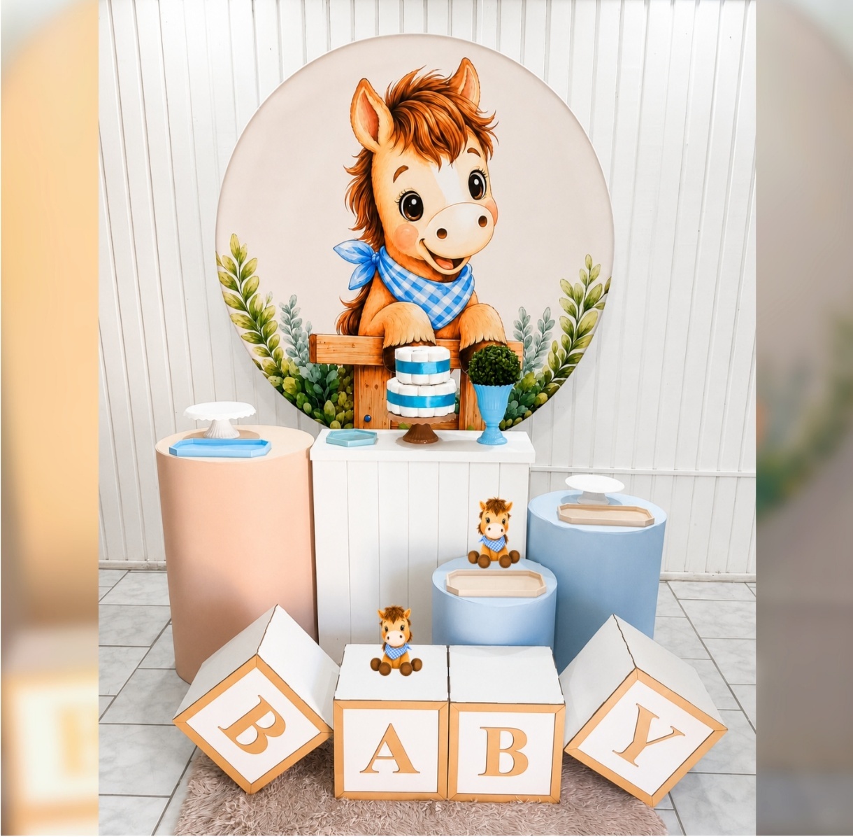 Kit Ouro Cha de Bb Menino Cavalinho - Malufestafacil