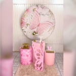 Kit Prata Borboleta Rosa - imagem 1