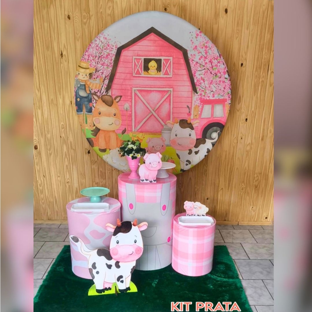 Kit Prata Fazendinha Rosa - Malufestafacil