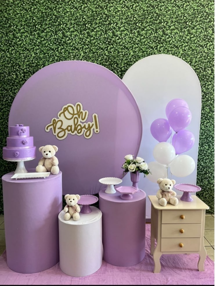 Oh Baby Lilas Painel Redondo - Preciosa Festas