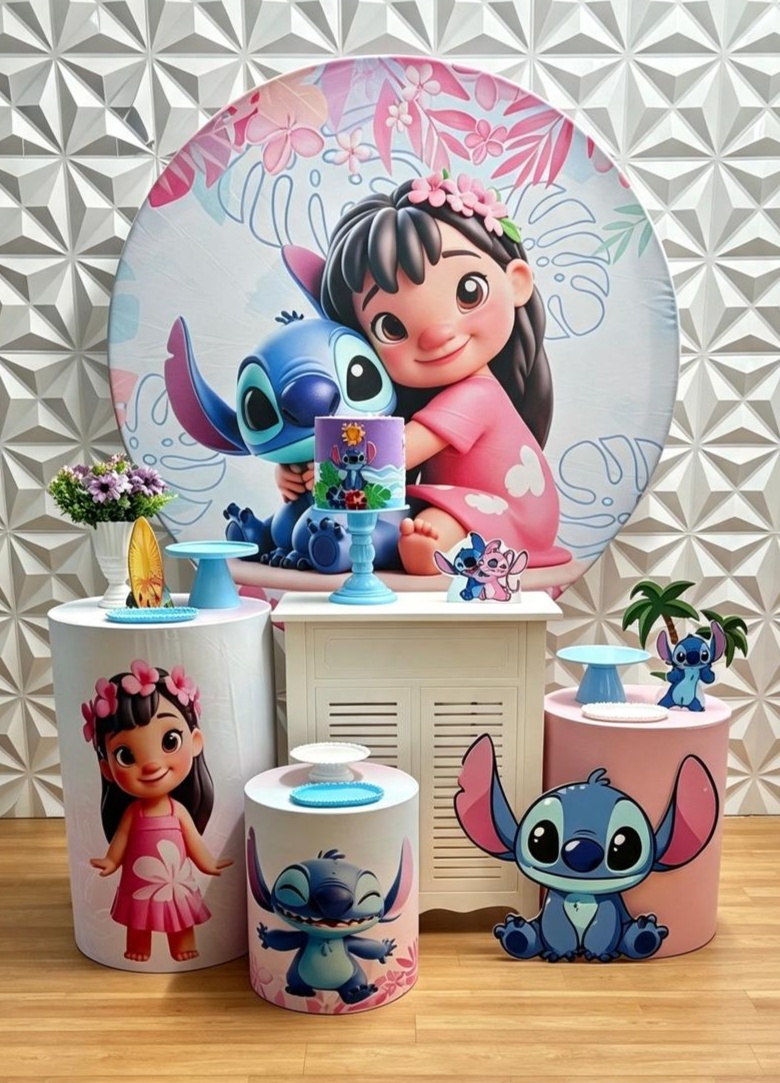 Kit Lilo E Stitch Rosa K-2587 - EncantAí
