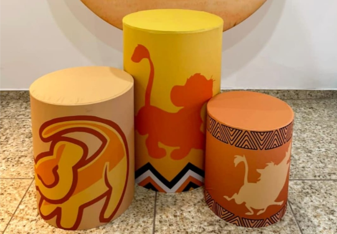 Trio Capas Cilindros Rei Leão - Brilhar Festas e Locações
