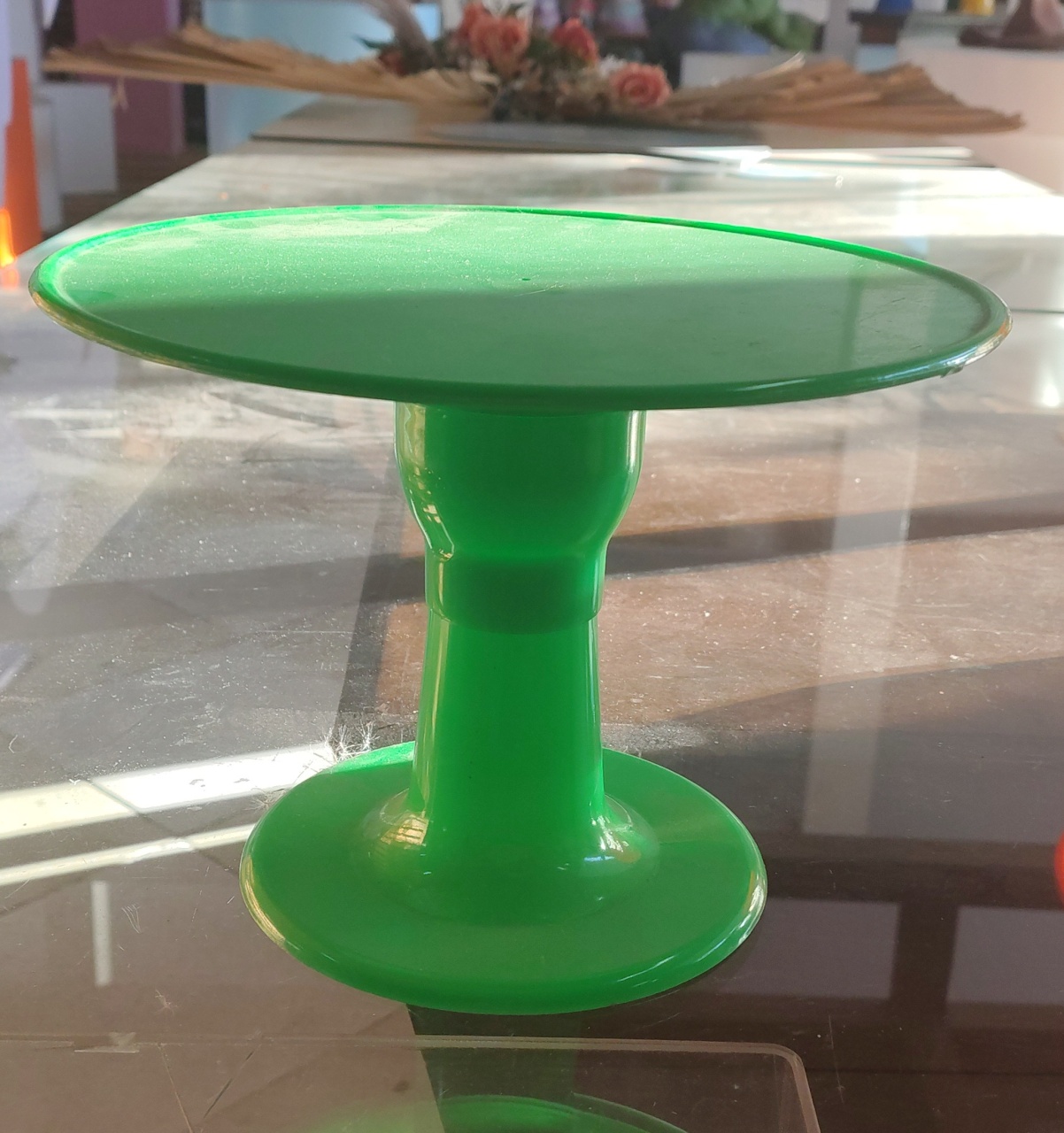 Bandejas Redonda Acrílico Verde Neon - Brilhar Festas e Locações