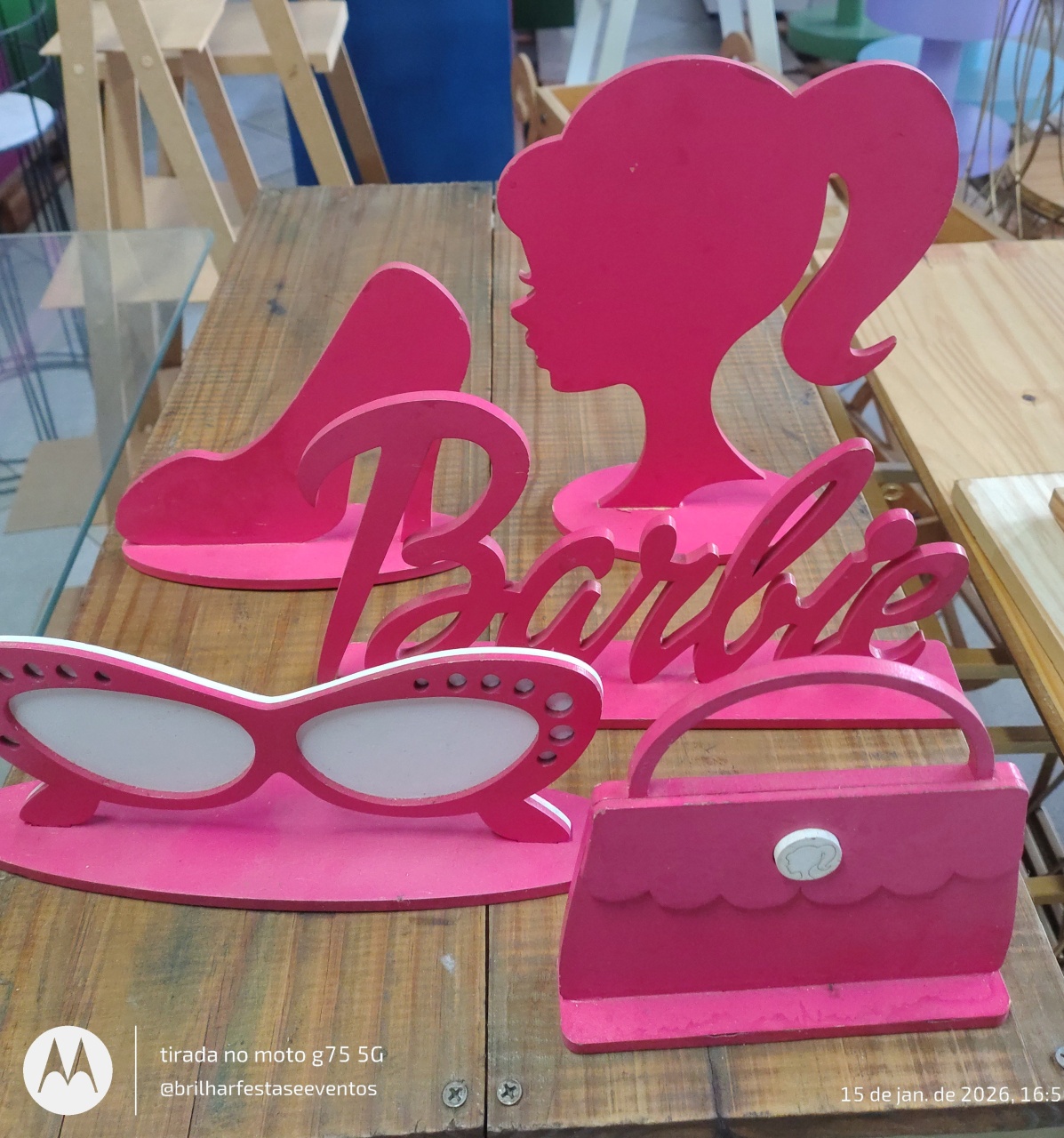 Kit Acessórios Mesa Barbie - Brilhar Festas e Locações