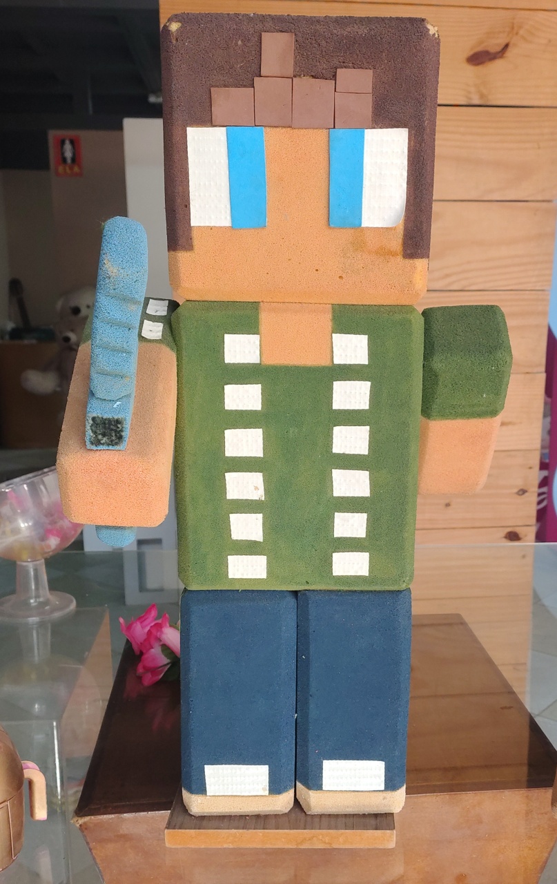 Boneco Minecraft Espuma Blusa Verde - Brilhar Festas e Locações