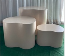 Trio Mesas Orgânicas Fixas - Brilhar Festas e Locações