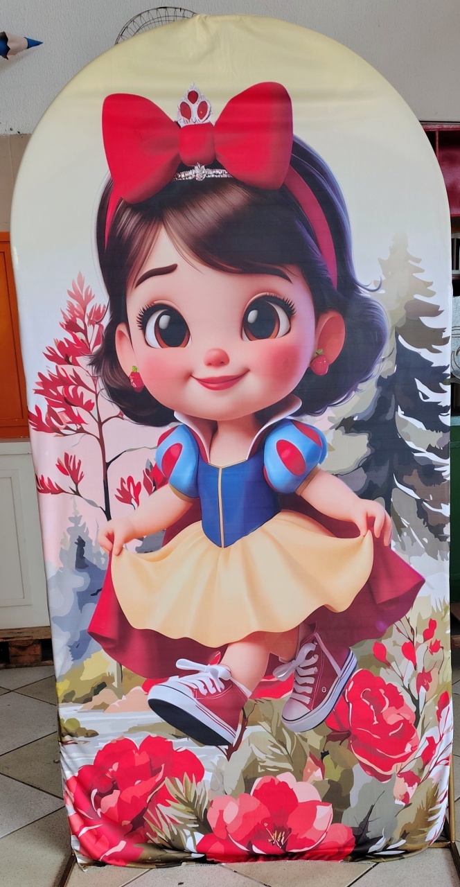 Painel Lateral Branca de Neve Cut Vermelho - Brilhar Festas e Locações
